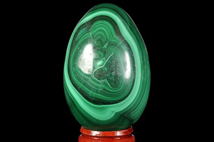 Stunning Polished Malachite Egg - Congo #89653